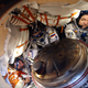 The three astronauts seen in the spacecraft shortly after landing.